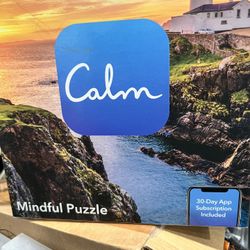 Calm Mindful Puzzle with scenic coastal image. Includes 30-day app subscription. Great gift
