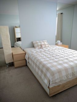 Bedroom Set (Birch) — Queen Bed + 2 Nightstands