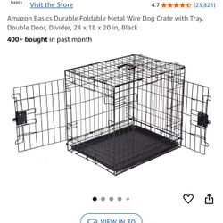 Foldable metal Dog Crate With Tray 