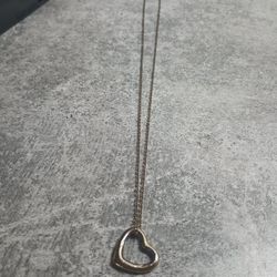 1879 Hand Forged Heart Pendant W/Chain 24k Plated.