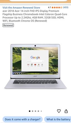 Acer Chromebook w/ power cord