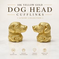 Barry Kieselstein-Cord 18K Yellow Gold Labrador Retriever Dog Vintage Cufflinks