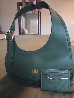 Hunter Green Coach Cashin Carry Bag & Card Case