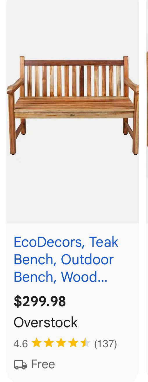 EcoDecor Teakwood Bench