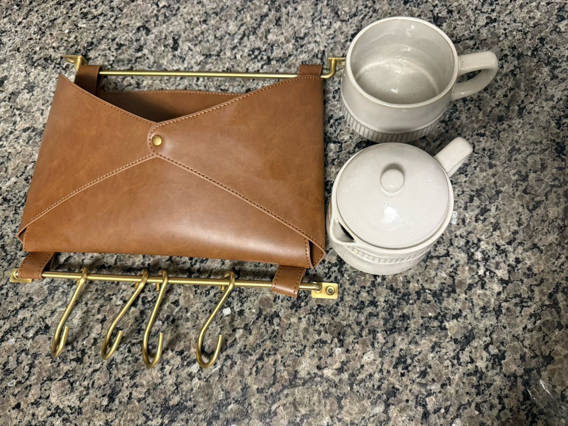 Threshold Mail Pouch and Hearth & Hand Stoneware