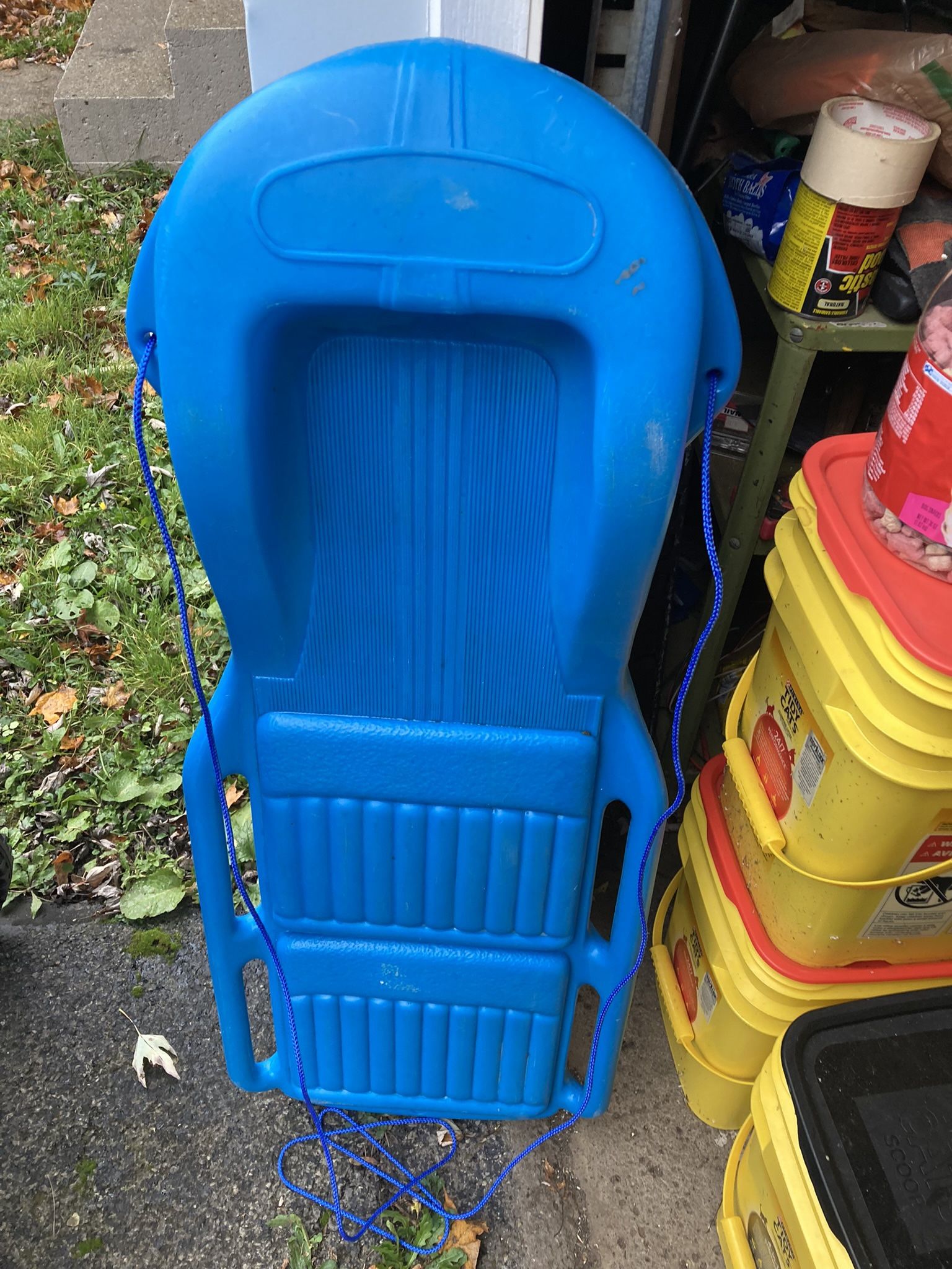 CHILDRENS, CHILDS OR KIDS BLUE WINTER SLED TOBOGGAN