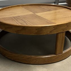 Vintage Howard Furniture Company  41” Round Oak Coffee Table 