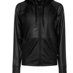 DKNY CHINTZ HONEYCOMB MESH FULL ZIP HOOD