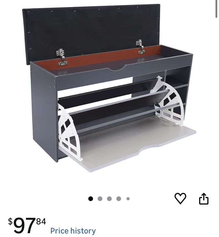 lkoewqzamx 3-Tier Shoe Rack Bench with Storage Drawer, Modern Entryway Shoe Organizer with PU Cushion Seat, Freestanding Bamboo Shoe Stool for Living