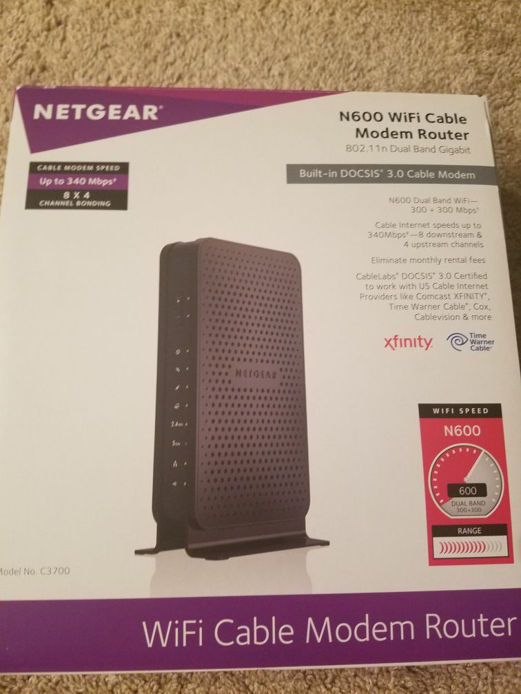 Netgear N600 cable modem and router combo