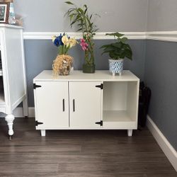 White Litter Box Cabinet