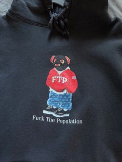 FTP Fuck The Population Bear Graphic Hoodie