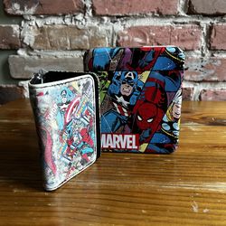 Marvel two fold wallet with tin can case