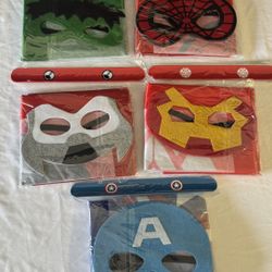 5 Superhero Capes and Mask for Kids - Double-Edged Costumes for Boys, Cape Dress up Toys, Halloween