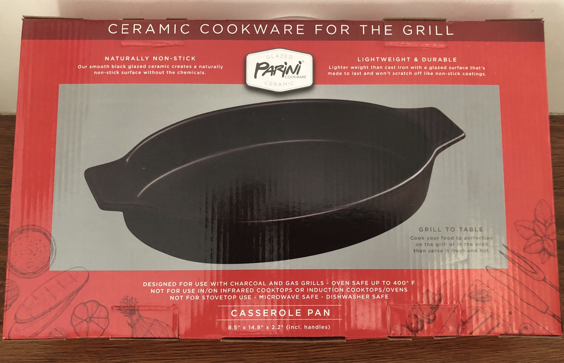 Ceramic Cookware for the Grill - Casserole Pan