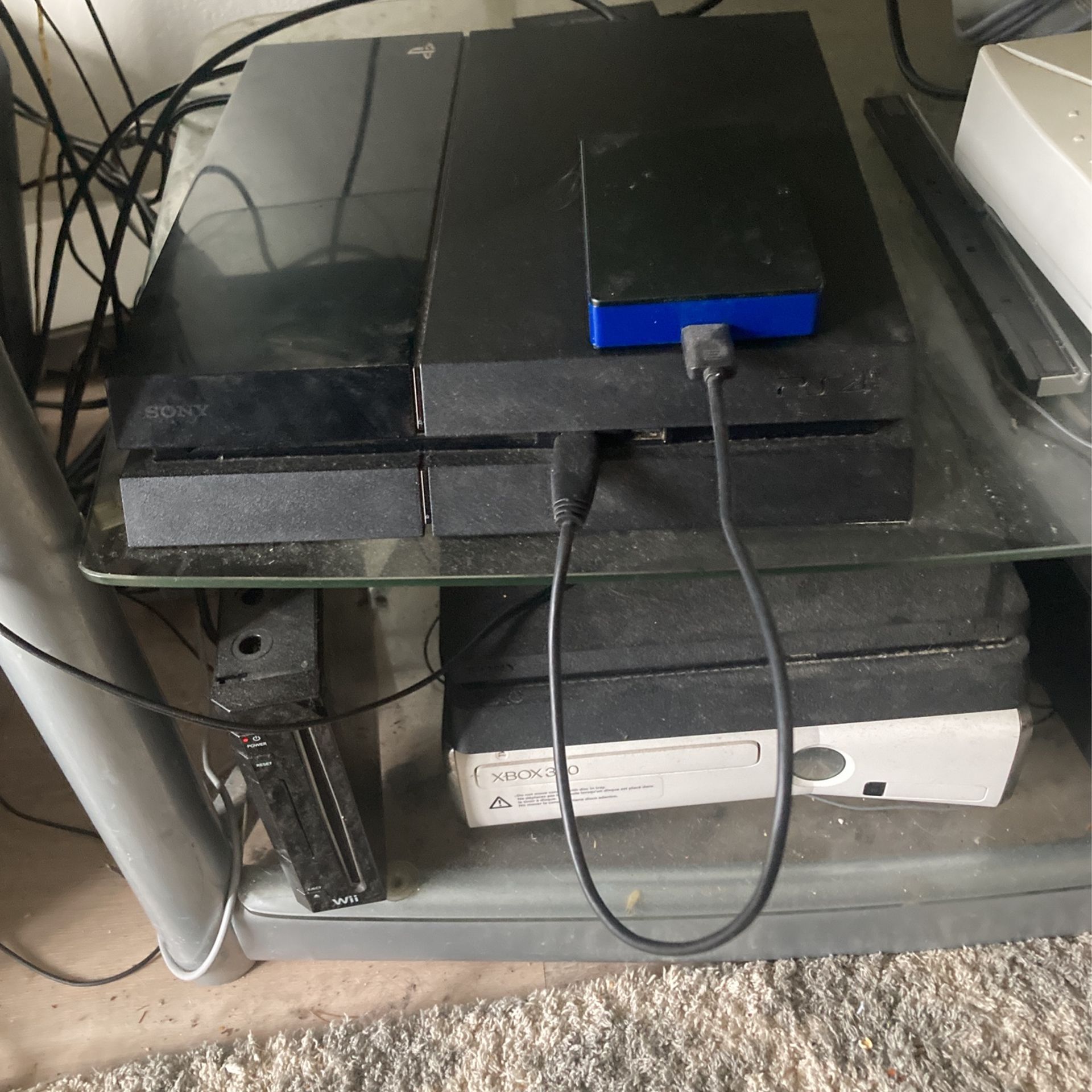 PS4 With Games, Controls And 1Tb External Hard Drive