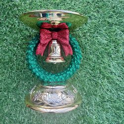 Christmas Wreath Large Candle Holder