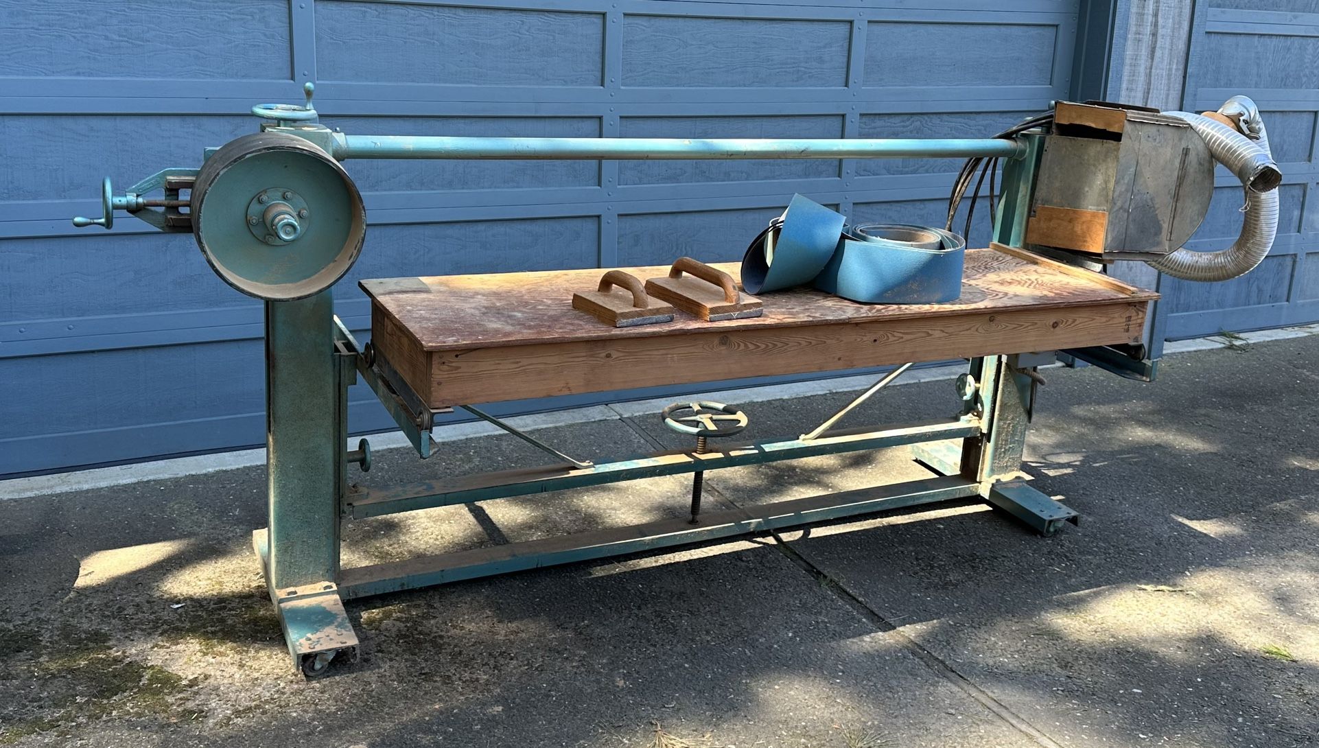 Vintage Green Painted Stroke Sander Ajax Motor