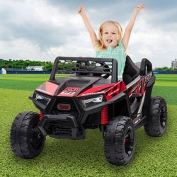 Kids Ride On Bike 12-Volt Kids Ride On Car Battery Powered UTV Truck with LED Lights, Red and Black, NEW