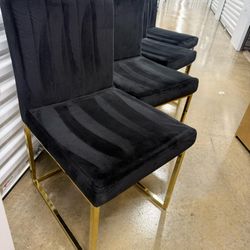 Luxury Black & Gold Dining Table with 4 Chairs – High-End & Heavy