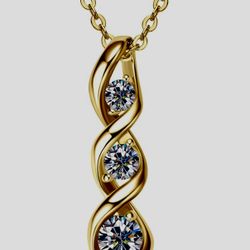 Infinity Moissanite Necklace – 2 Carat – 18K Gold Plated