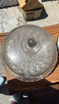 Glass Panera Lid and Crystal Dish
