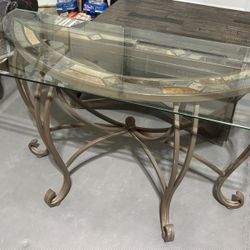 Glass Top Coffee Table – Metal Base (Heavy & Sturdy)