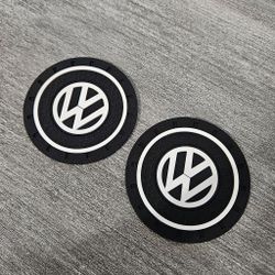 Brand New 2PCS VOLKSWAGEN Rubber Car Cup Holder Pad Water Cup Slot Non-Slip Mat Universal