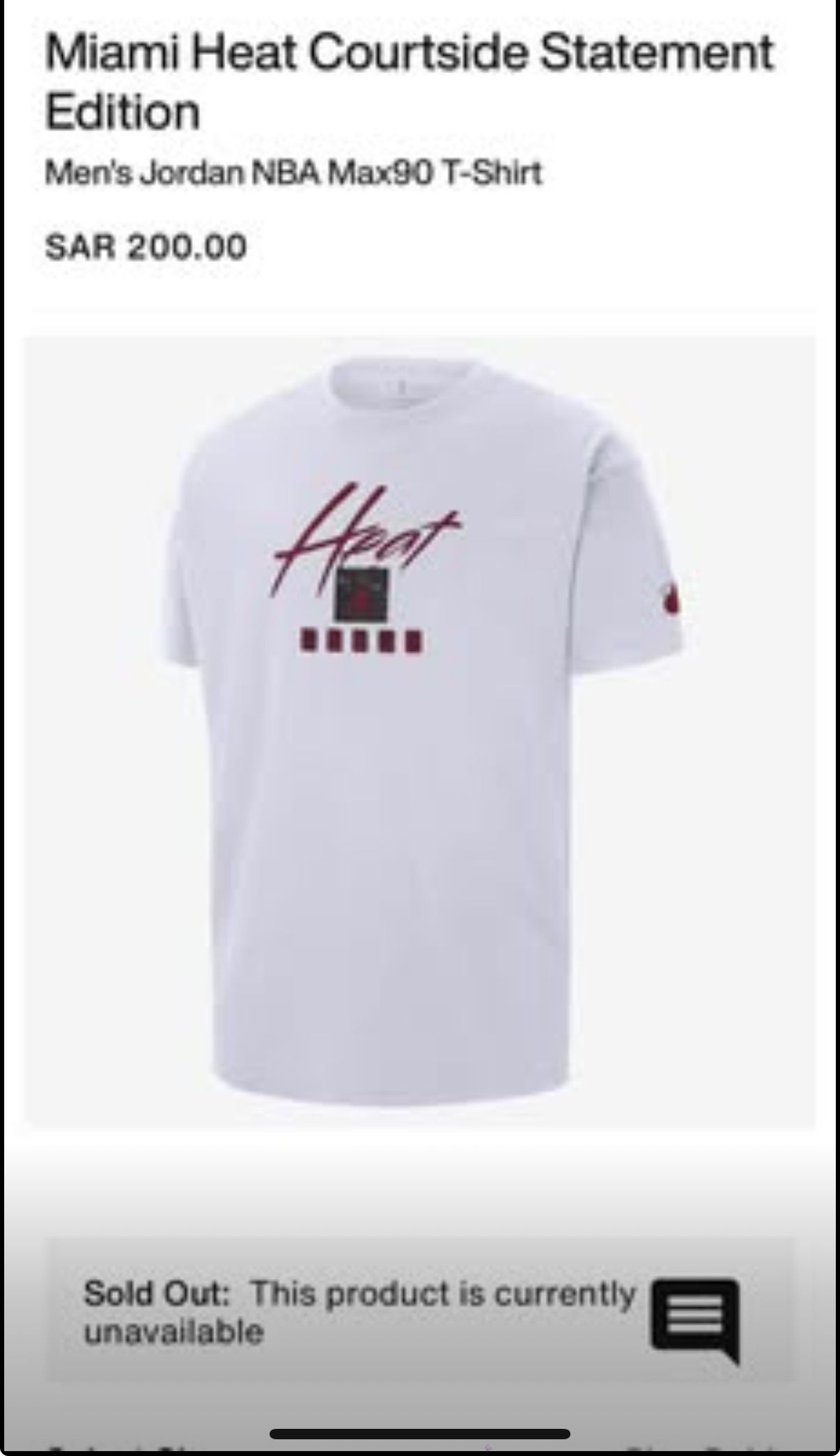 Jordan Miami Heat T-Shirt - NEW
