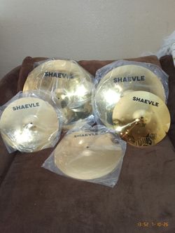New Shaevle 5-Piece Cymbal Set - Brand New In Plastic Drum Hardware