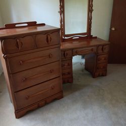 Matching Chest And Makeup Stand With Mirror