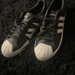 Men’s Adidas Black White Leather Sneakers OBO