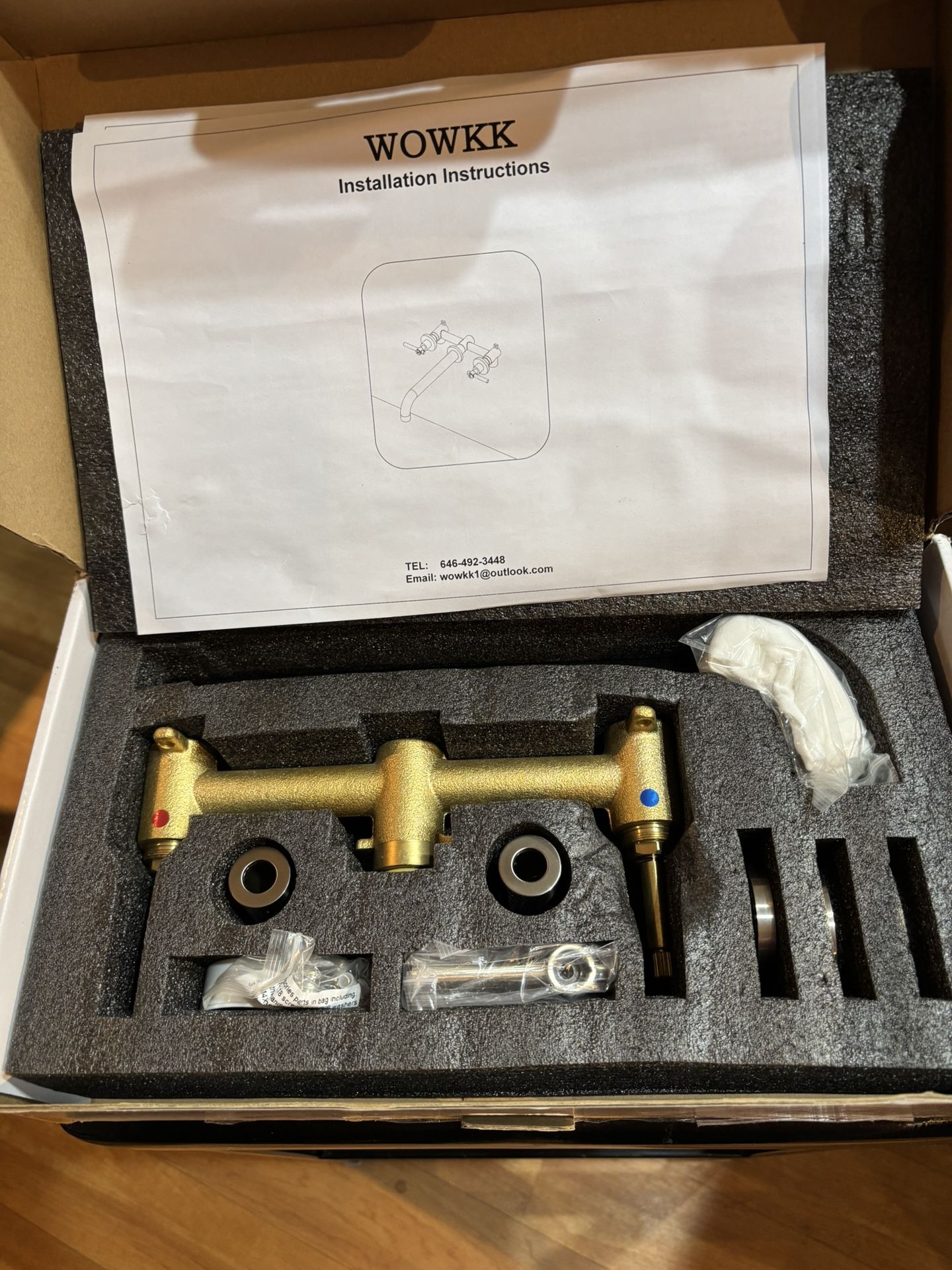 Wowkk Brushed Gold Tub Faucet