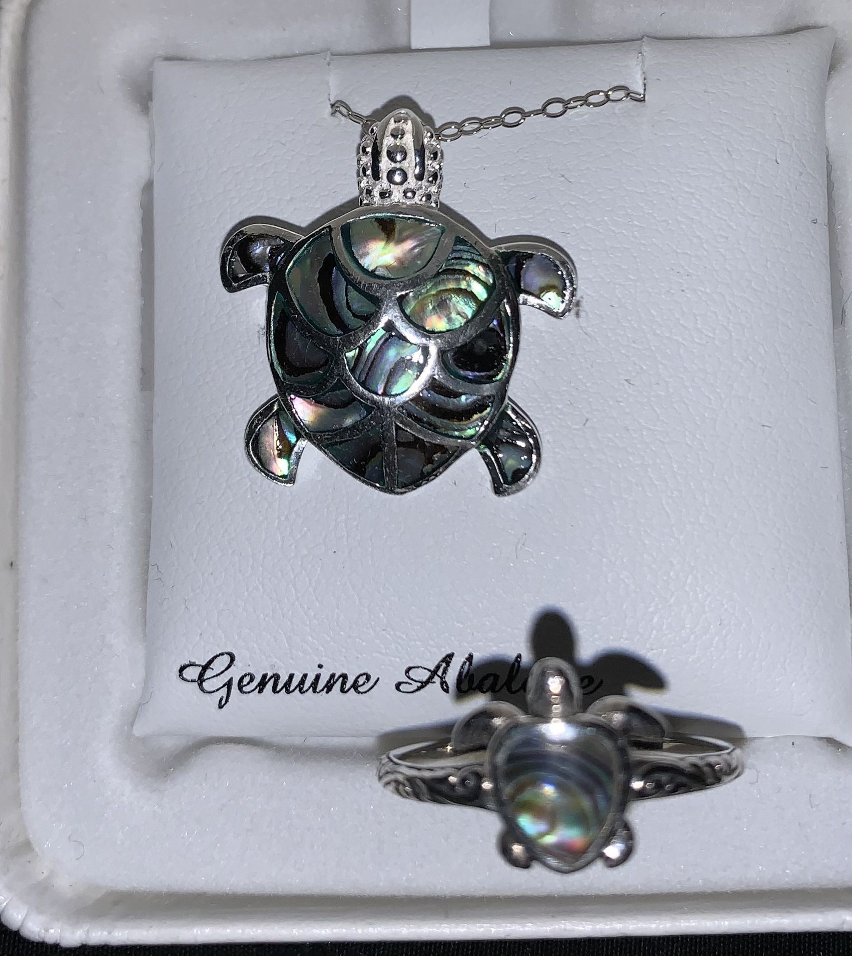 Sterling silver Necklace and ring Size 8