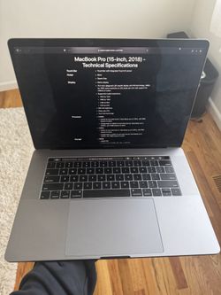 MacBook Pro, 15 Inch, 2018 - Like New