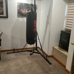 UFC Heavy Bag/Punching Bag + Home Punching Bag Stand Rack With Adjustable Height