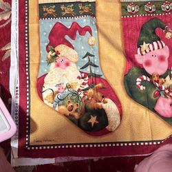 Fa-11 Christmas Stocking Panels Fabric