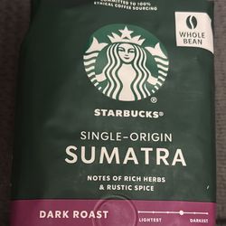 New sealed Starbucks Single-Origin Sumatra whole bean coffee 12oz