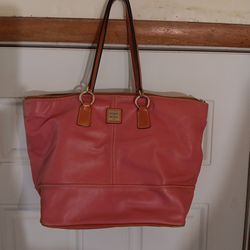 Large NWT Dooney & Bourke O Ring Shoppers Pink Tote Bag 