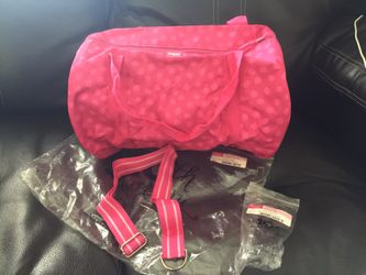 Thirty-one hot pink duffel bag.