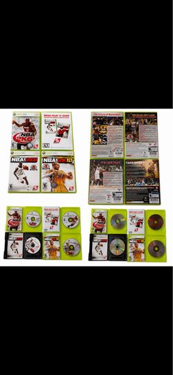 NBA 2K6, NBA 2K8, NBA 2K10 + NBA Live 07 - Xbox 360 Games