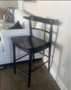 Black Wood Counter Height Bar Stool