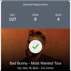 4 Bad Bunny Concert Tickets 