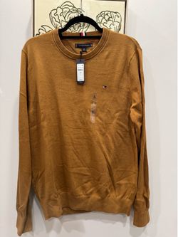 Tommy Hilfiger Crewneck Sweater Camel Brown Men’s Large ~ NEW WITH TAG