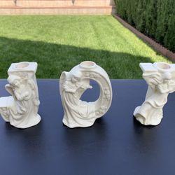 Vintage Cherub Angel Candle Holders 