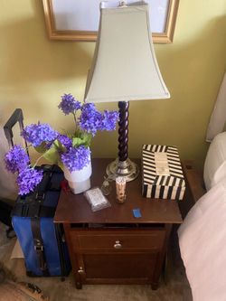 Nightstand and Lamps