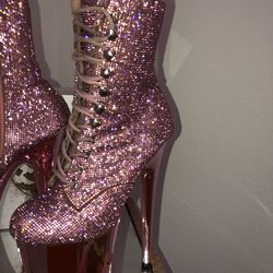 Pink Diamond Platform Heels