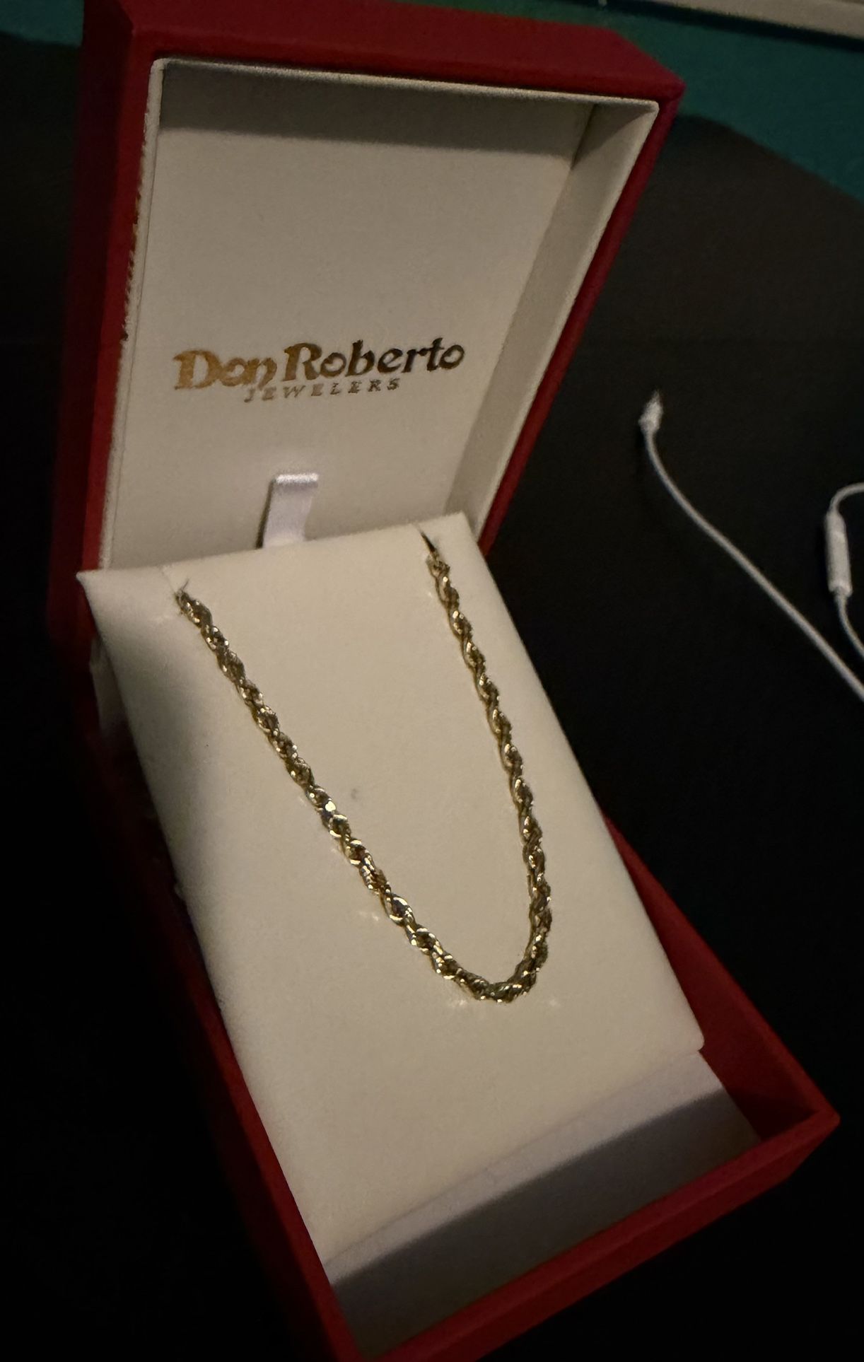 Don Roberto 14k Solid Gold Rope Chain Diamond Cut 26 Inch 16g 3mm 