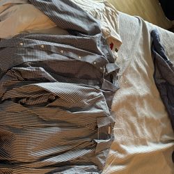 Men's Dress Shirts, Calvin Klein, Hugo, Boss, Benjamin Sherman, Large And Xl Size 16 1/2 Inch Neck