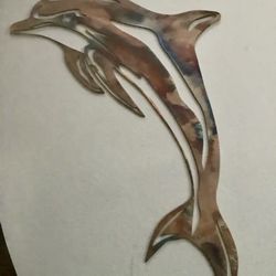 Brand New Metal Dolphin Wall Art 